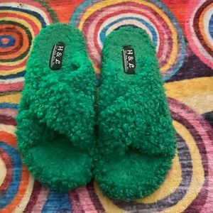 Green furry slide